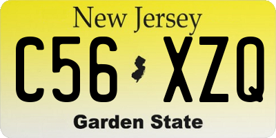 NJ license plate C56XZQ