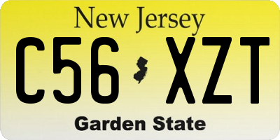 NJ license plate C56XZT