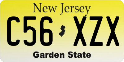 NJ license plate C56XZX
