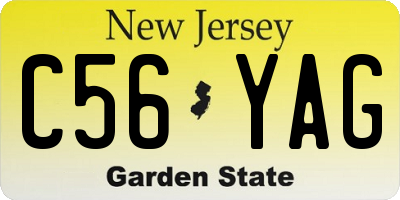 NJ license plate C56YAG