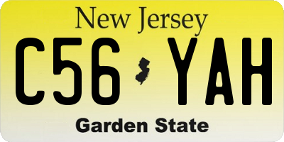 NJ license plate C56YAH