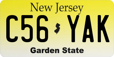 NJ license plate C56YAK