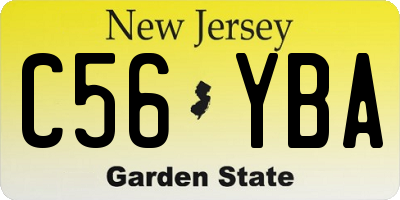 NJ license plate C56YBA