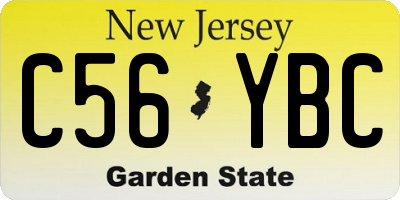 NJ license plate C56YBC