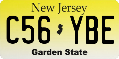 NJ license plate C56YBE