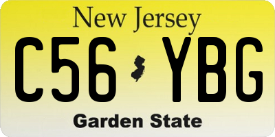 NJ license plate C56YBG