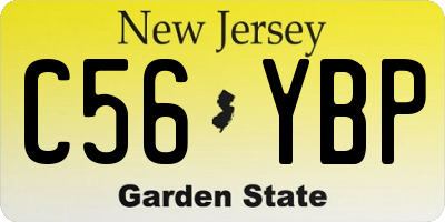 NJ license plate C56YBP