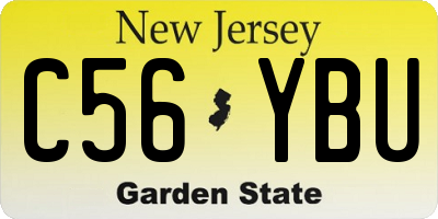 NJ license plate C56YBU