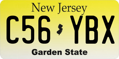 NJ license plate C56YBX