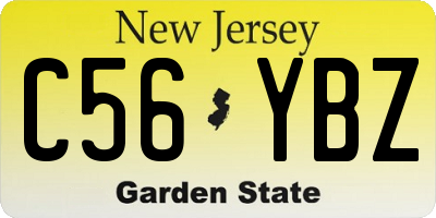 NJ license plate C56YBZ