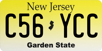 NJ license plate C56YCC