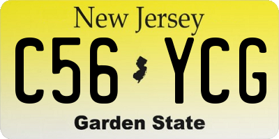 NJ license plate C56YCG
