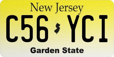 NJ license plate C56YCI