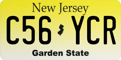 NJ license plate C56YCR