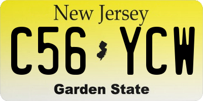 NJ license plate C56YCW