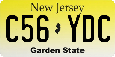 NJ license plate C56YDC