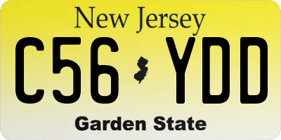 NJ license plate C56YDD