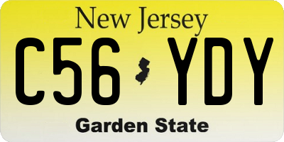 NJ license plate C56YDY