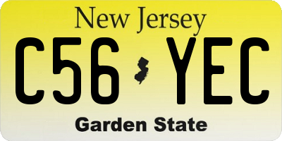 NJ license plate C56YEC