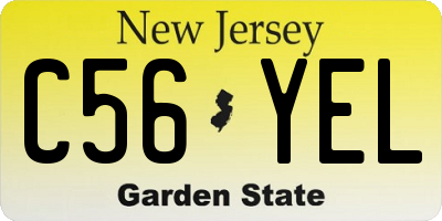 NJ license plate C56YEL