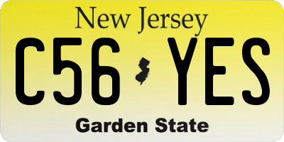 NJ license plate C56YES