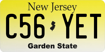 NJ license plate C56YET
