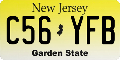 NJ license plate C56YFB