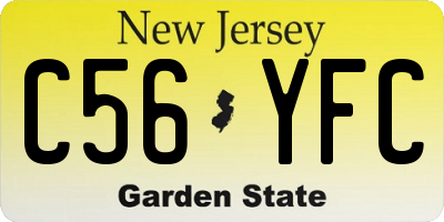 NJ license plate C56YFC