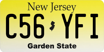 NJ license plate C56YFI