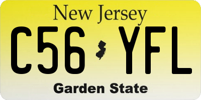 NJ license plate C56YFL