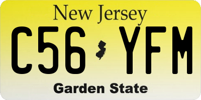 NJ license plate C56YFM