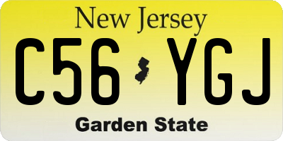 NJ license plate C56YGJ
