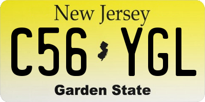 NJ license plate C56YGL