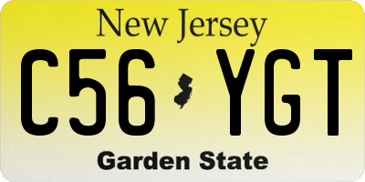 NJ license plate C56YGT