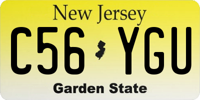 NJ license plate C56YGU