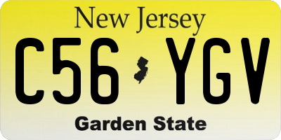 NJ license plate C56YGV