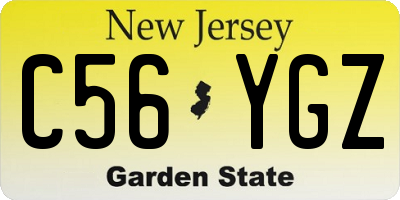 NJ license plate C56YGZ
