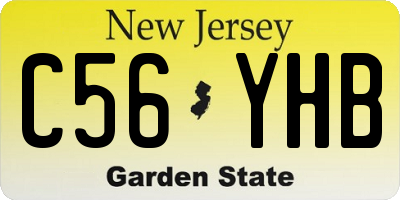 NJ license plate C56YHB