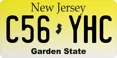 NJ license plate C56YHC
