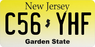 NJ license plate C56YHF