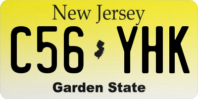 NJ license plate C56YHK