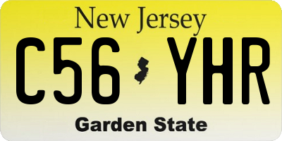 NJ license plate C56YHR