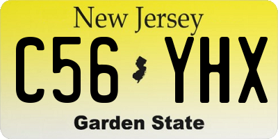 NJ license plate C56YHX