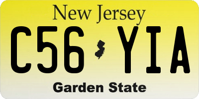NJ license plate C56YIA