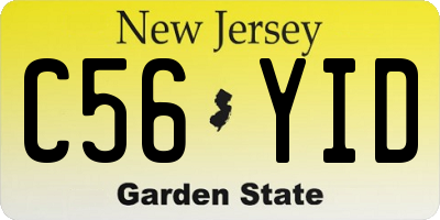 NJ license plate C56YID