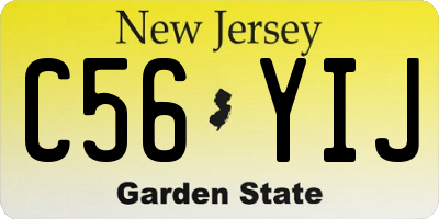 NJ license plate C56YIJ