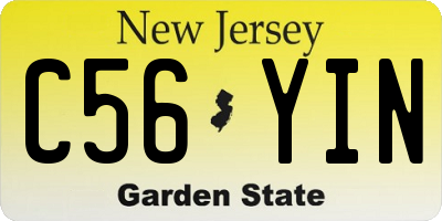 NJ license plate C56YIN