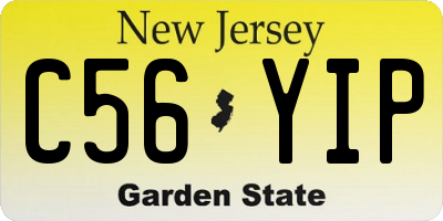 NJ license plate C56YIP
