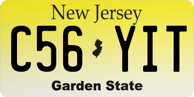 NJ license plate C56YIT