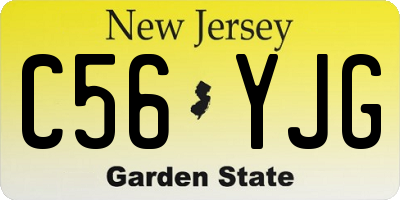 NJ license plate C56YJG